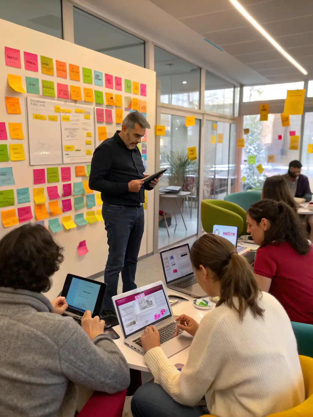 Sybateq team working with founders